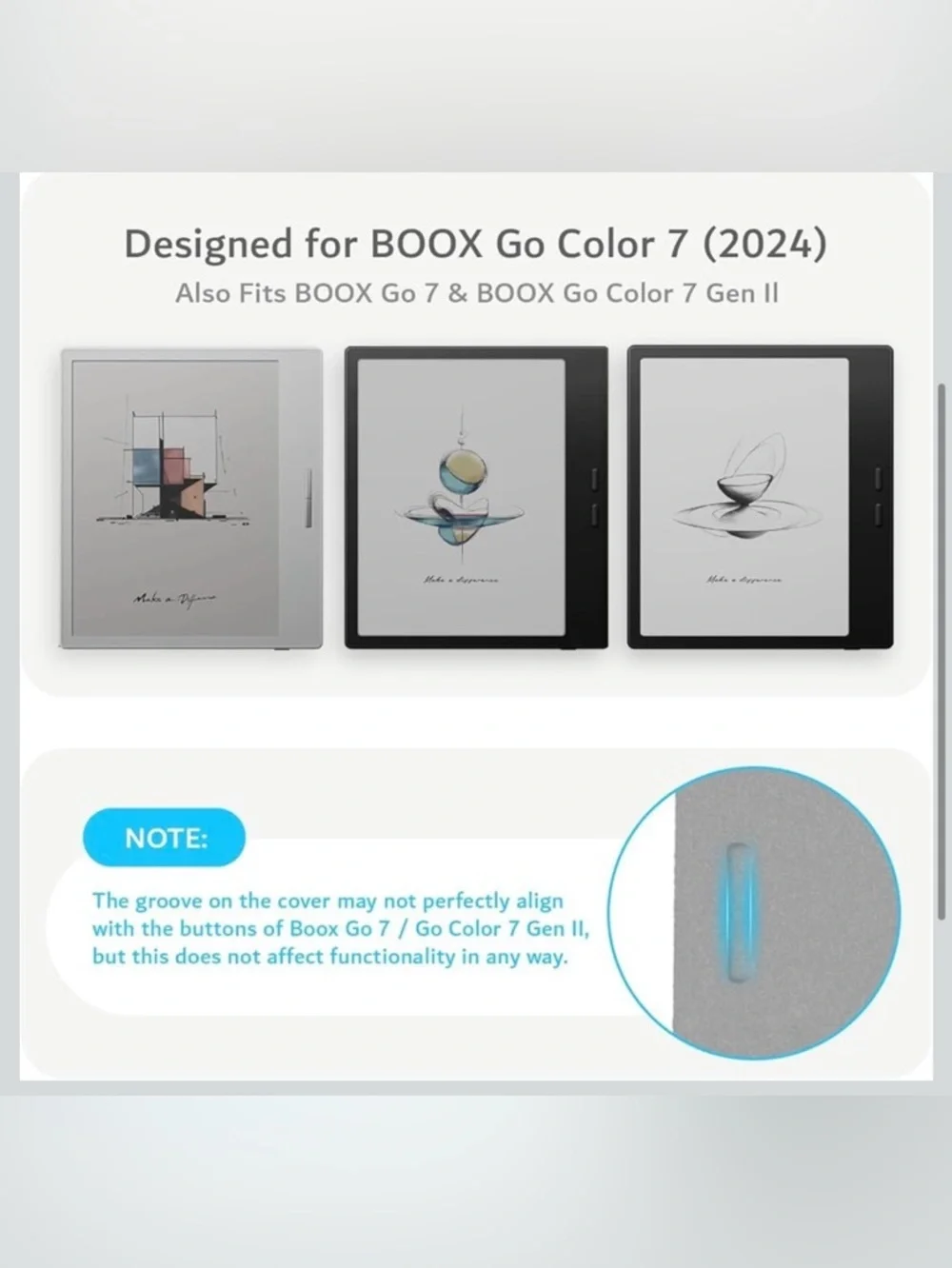 TUDIA SKN FLIP Designed for Onyx Boox Go 7 / Go Color 7 Case Gen 1 & 2 2024/2025